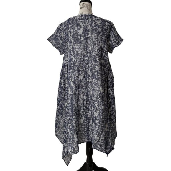 Colour 5 Power Tunic Lagenlook High-Low Hem Top Linen Gray Womens Size M NEW - Picture 3 of 7